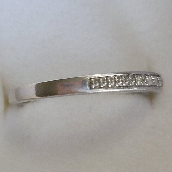 Diamond White Gold Wedding Band 10k Keepsake - Picture 12 of 16